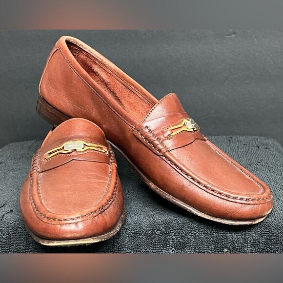 Salvatore Ferragamo Silver Gold Gancini Bit loafers 8.5 D Soft Brown Leather main image 11